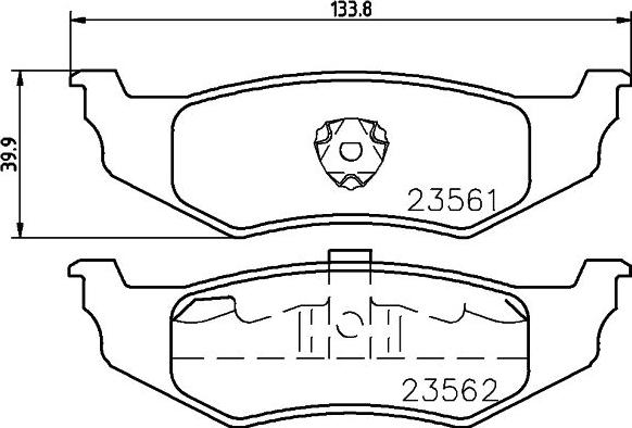 HELLA 8DB 355 018-661 - Тормозные колодки, дисковые, комплект parts5.com