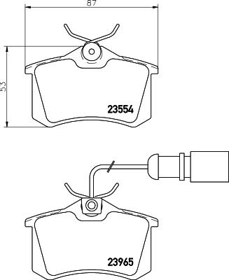 HELLA 8DB 355 018-601 - Brake Pad Set, disc brake parts5.com