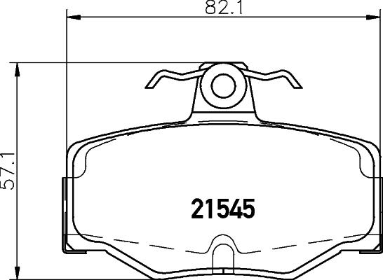 HELLA 8DB 355 018-021 - Тормозные колодки, дисковые, комплект parts5.com