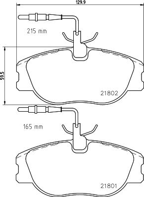 HELLA 8DB 355 018-171 - Тормозные колодки, дисковые, комплект parts5.com