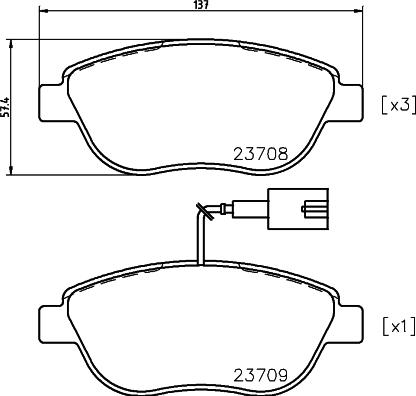 HELLA 8DB 355 018-831 - Тормозные колодки, дисковые, комплект parts5.com