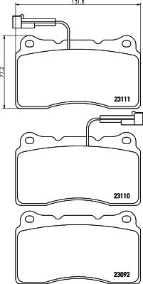 HELLA 8DB 355 018-361 - Тормозные колодки, дисковые, комплект parts5.com