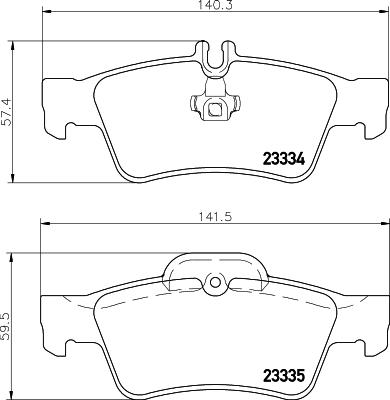 HELLA 8DB 355 018-751 - Тормозные колодки, дисковые, комплект parts5.com