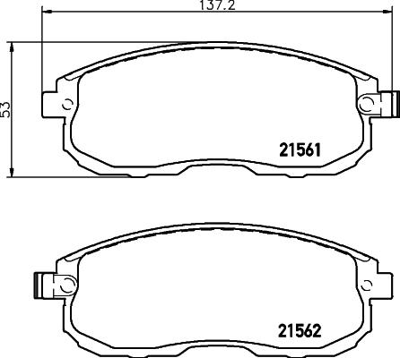 HELLA 8DB 355 013-991 - Тормозные колодки, дисковые, комплект parts5.com