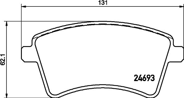 HELLA 8DB 355 013-961 - Тормозные колодки, дисковые, комплект parts5.com