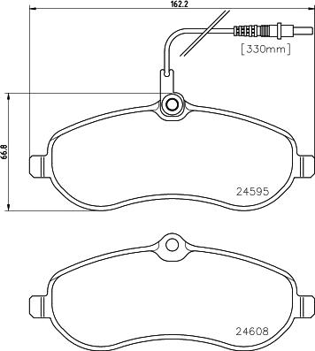 HELLA 8DB 355 013-411 - Тормозные колодки, дисковые, комплект parts5.com