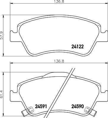 HELLA 8DB 355 013-561 - Тормозные колодки, дисковые, комплект parts5.com