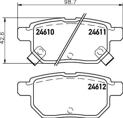 HELLA 8DB 355 013-581 - Тормозные колодки, дисковые, комплект parts5.com