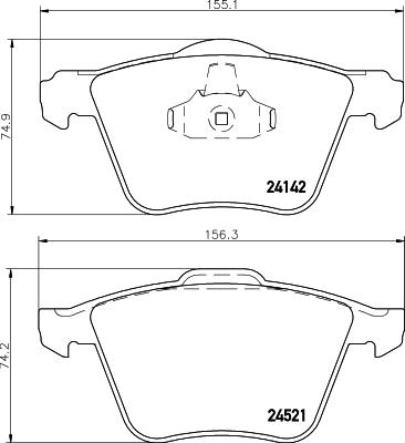 HELLA 8DB 355 013-001 - Тормозные колодки, дисковые, комплект parts5.com