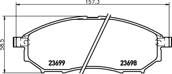 HELLA 8DB 355 013-141 - Тормозные колодки, дисковые, комплект parts5.com