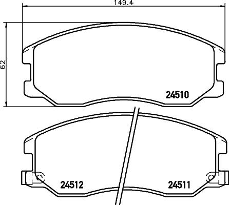 HELLA 8DB 355 013-121 - Тормозные колодки, дисковые, комплект parts5.com