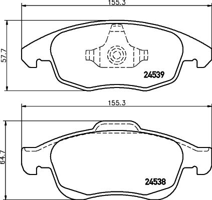 HELLA 8DB 355 013-341 - Тормозные колодки, дисковые, комплект parts5.com