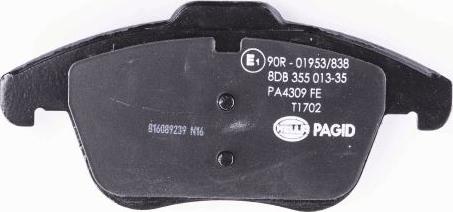 HELLA 8DB 355 013-351 - Тормозные колодки, дисковые, комплект parts5.com