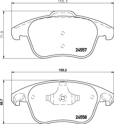 HELLA 8DB 355 013-351 - Тормозные колодки, дисковые, комплект parts5.com