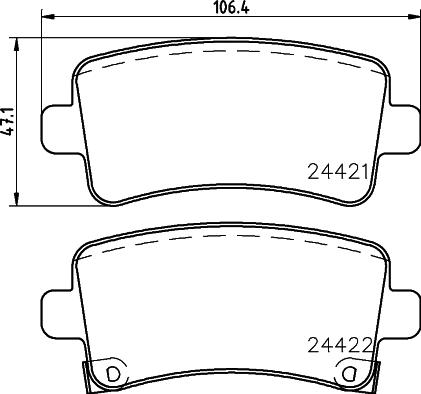 HELLA 8DB 355 012-991 - Тормозные колодки, дисковые, комплект parts5.com