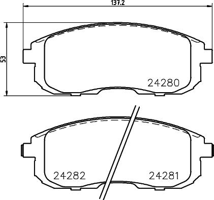 HELLA 8DB 355 012-901 - Тормозные колодки, дисковые, комплект parts5.com