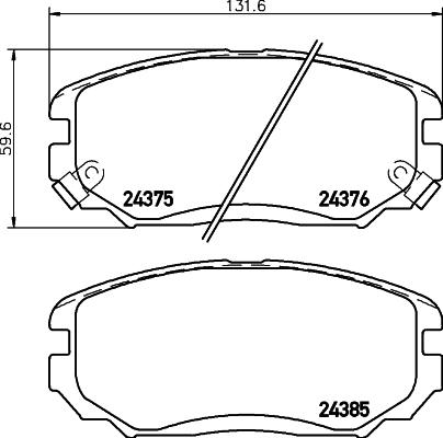 HELLA 8DB 355 012-461 - Тормозные колодки, дисковые, комплект parts5.com