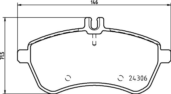 HELLA 8DB 355 012-581 - Тормозные колодки, дисковые, комплект parts5.com