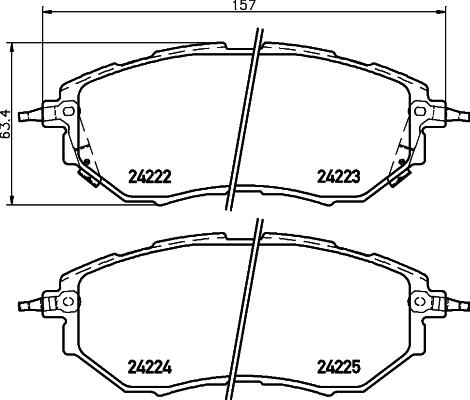 HELLA 8DB 355 012-031 - Тормозные колодки, дисковые, комплект parts5.com