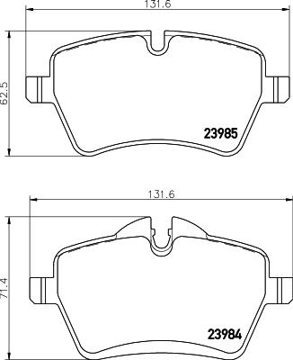 HELLA 8DB 355 012-341 - Тормозные колодки, дисковые, комплект parts5.com