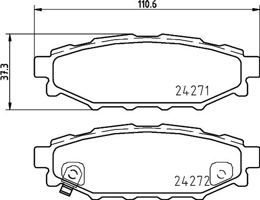 HELLA 8DB 355 012-261 - Brake Pad Set, disc brake parts5.com