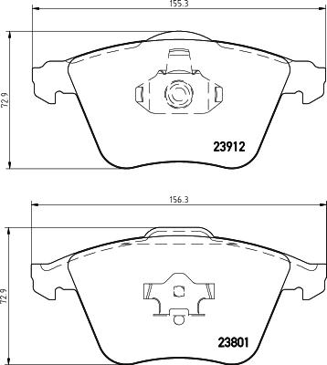 HELLA 8DB 355 012-281 - Тормозные колодки, дисковые, комплект parts5.com