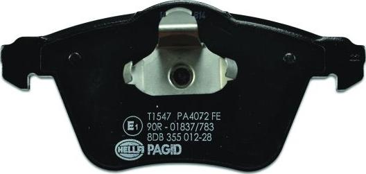 HELLA 8DB 355 012-281 - Тормозные колодки, дисковые, комплект parts5.com