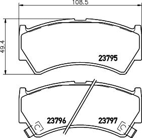 HELLA 8DB 355 017-031 - Тормозные колодки, дисковые, комплект parts5.com