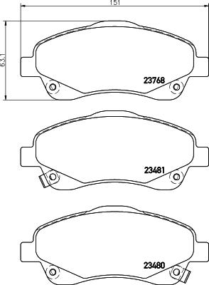 HELLA 8DB 355 017-321 - Тормозные колодки, дисковые, комплект parts5.com