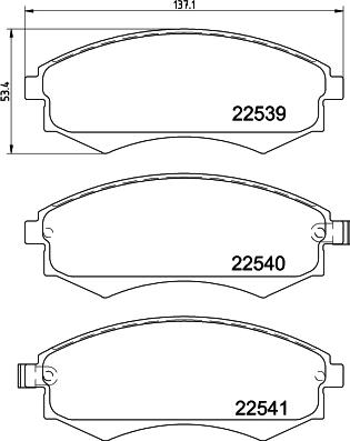 HELLA 8DB 355 032-081 - Тормозные колодки, дисковые, комплект parts5.com