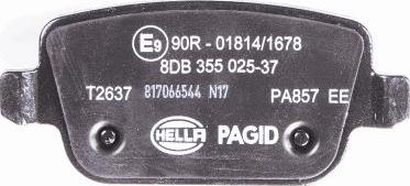 HELLA 8DB 355 025-371 - Тормозные колодки, дисковые, комплект parts5.com