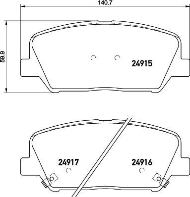 HELLA 8DB 355 020-591 - Тормозные колодки, дисковые, комплект parts5.com