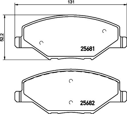 HELLA 8DB 355 020-521 - Тормозные колодки, дисковые, комплект parts5.com