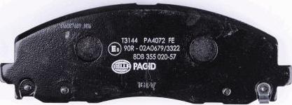 HELLA 8DB 355 020-571 - Тормозные колодки, дисковые, комплект parts5.com