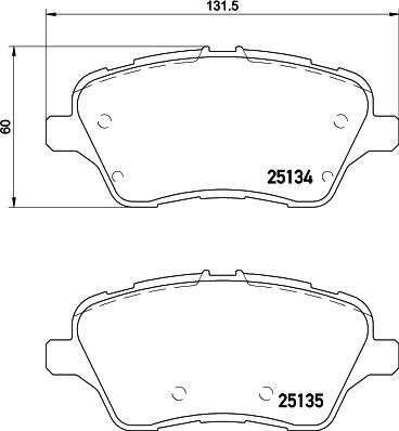 HELLA 8DB 355 020-621 - Тормозные колодки, дисковые, комплект parts5.com