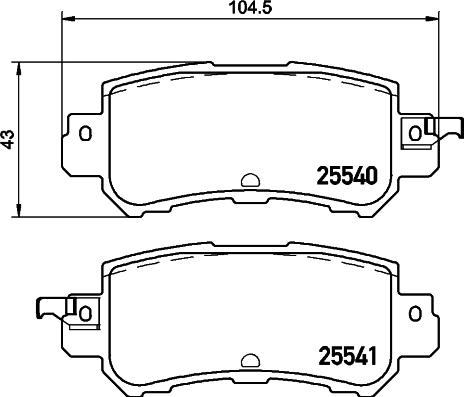 HELLA 8DB 355 020-151 - Тормозные колодки, дисковые, комплект parts5.com