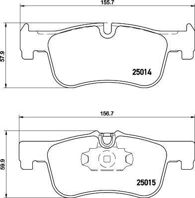 HELLA 8DB 355 020-201 - Тормозные колодки, дисковые, комплект parts5.com