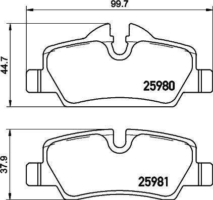 HELLA 8DB 355 021-481 - Тормозные колодки, дисковые, комплект parts5.com