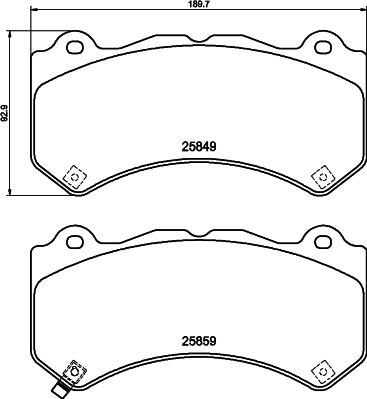 HELLA 8DB 355 021-041 - Тормозные колодки, дисковые, комплект parts5.com