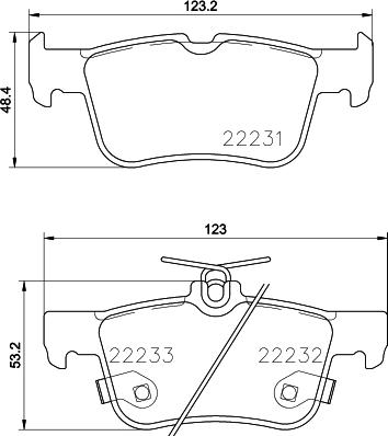 HELLA 8DB 355 023-301 - Тормозные колодки, дисковые, комплект parts5.com