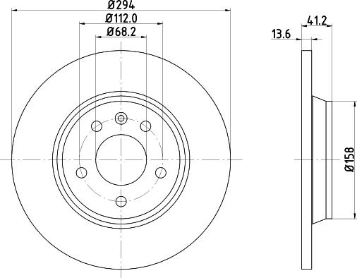 HELLA 8DD 355 106-661 - Тормозной диск parts5.com