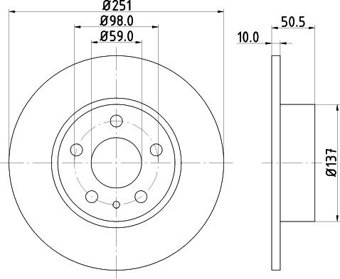 HELLA 8DD 355 101-971 - Тормозной диск parts5.com