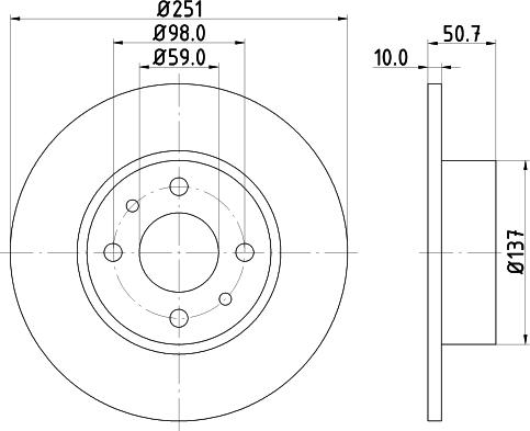 HELLA 8DD 355 101-101 - Тормозной диск parts5.com