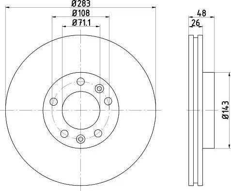 HELLA 8DD 355 108-411 - Тормозной диск parts5.com