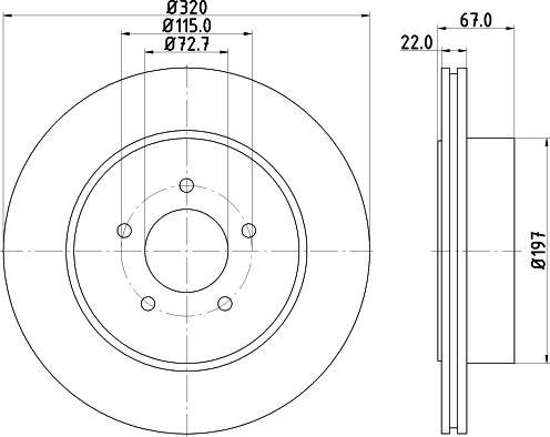 HELLA 8DD 355 115-481 - Тормозной диск parts5.com