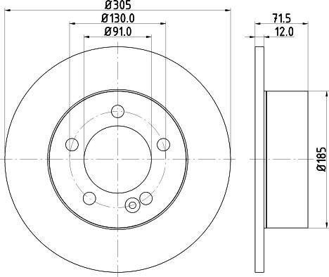 HELLA 8DD 355 117-141 - Тормозной диск parts5.com