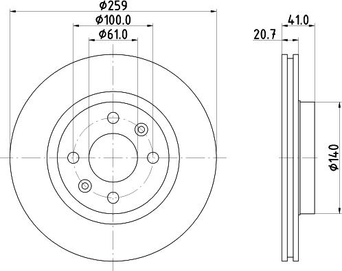 HELLA 8DD 355 126-531 - Тормозной диск parts5.com