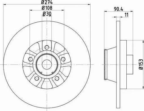 HELLA 8DD 355 120-571 - Тормозной диск parts5.com