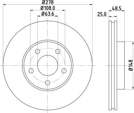 HELLA 8DD 355 128-461 - Тормозной диск parts5.com