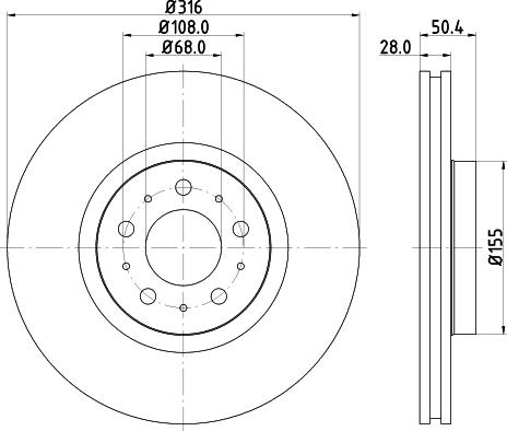 HELLA 8DD 355 128-191 - Тормозной диск parts5.com